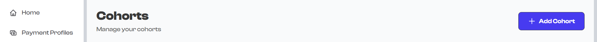 Create Club button on the Club Dashboard