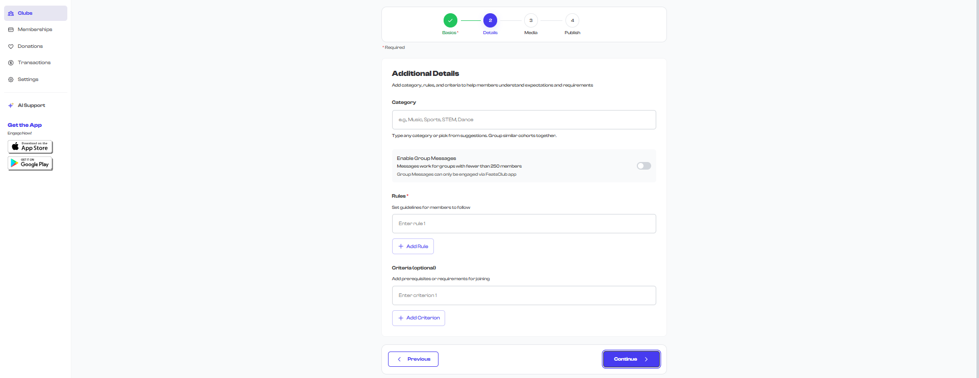 Step 2 - Details form