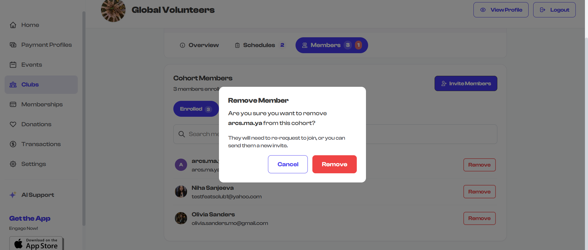 Remove confirmation dialog