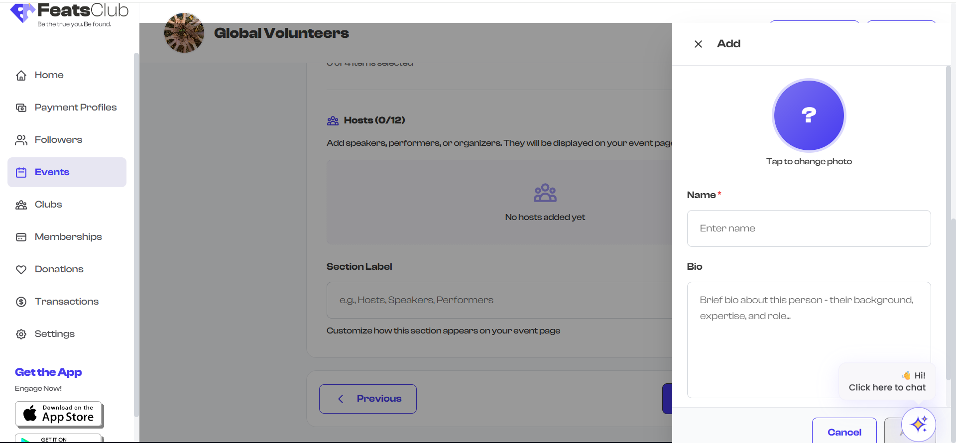 Add host side panel