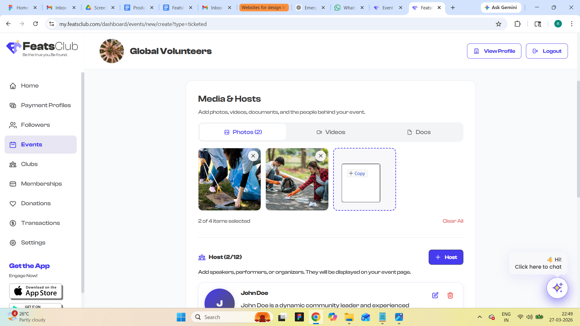 Media uploader with drag-and-drop zone