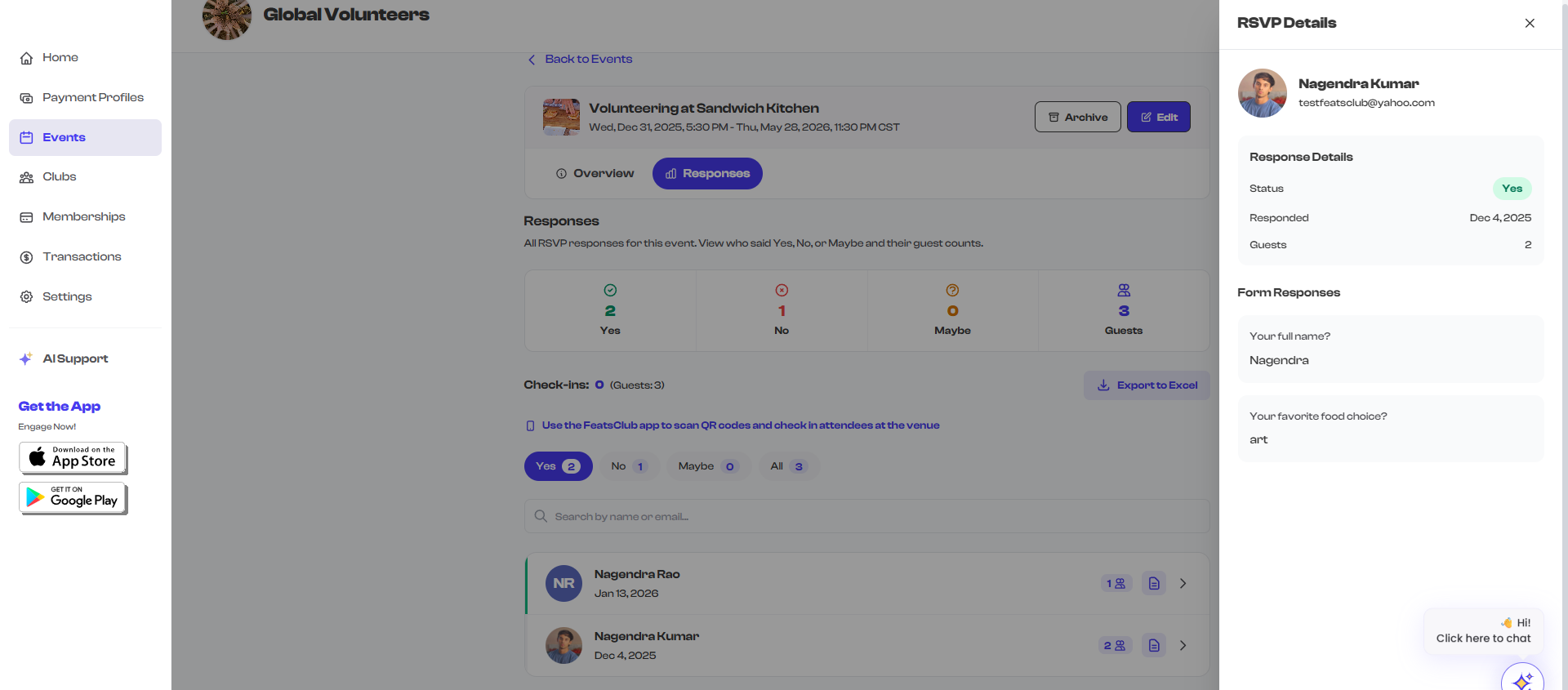 Individual response detail with engagement options