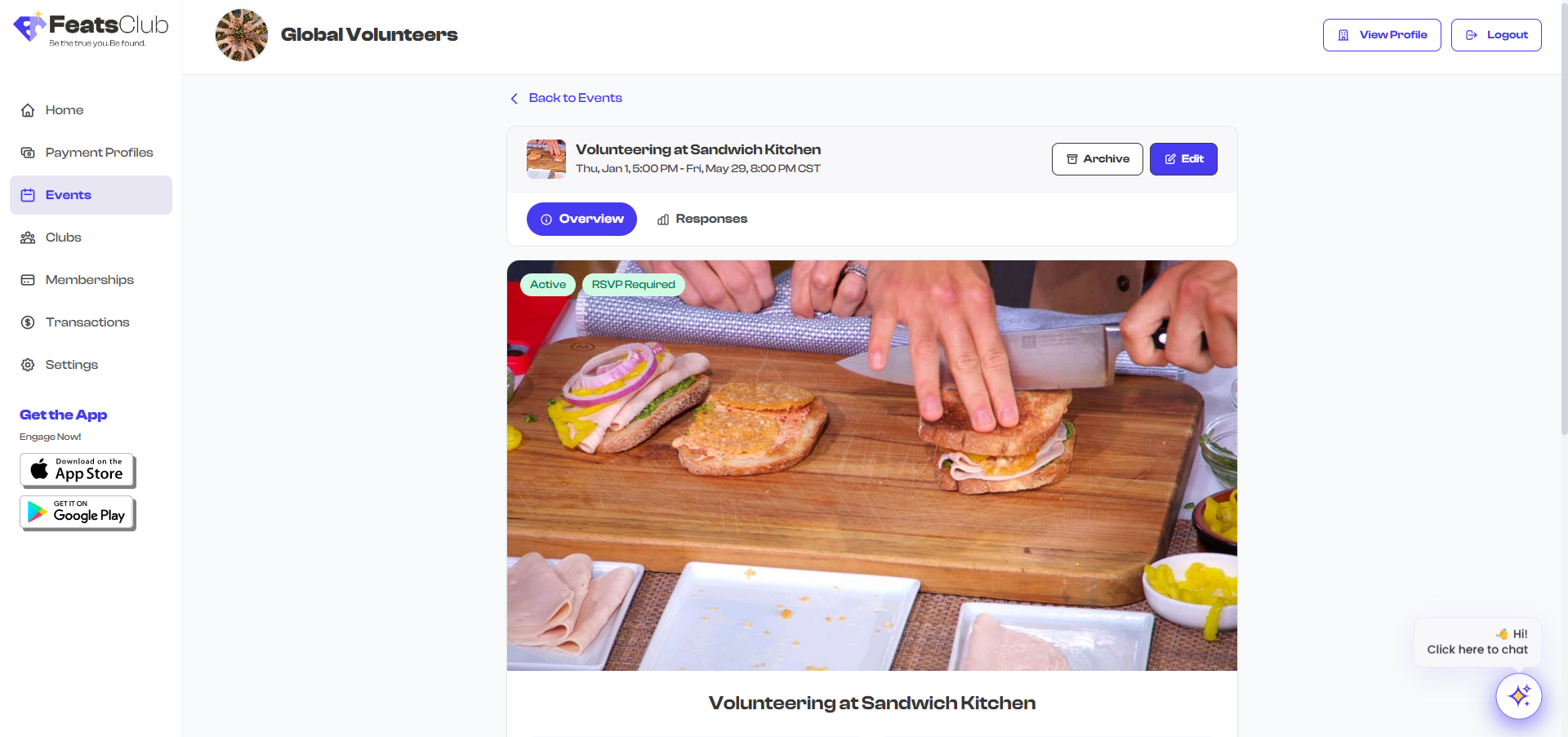 Navigating from dashboard to event detail