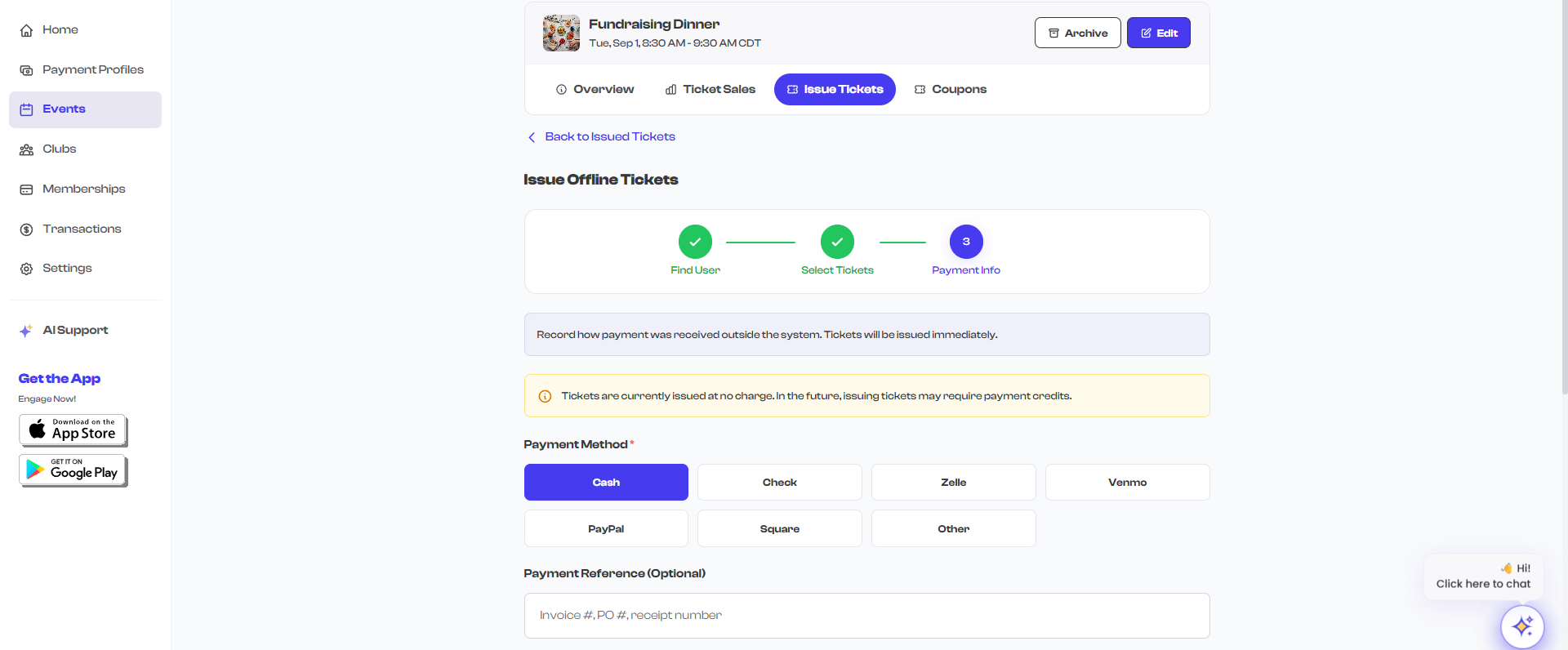 Payment Info step