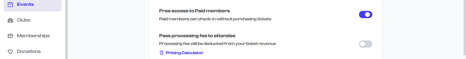 Free access to Paid members toggle