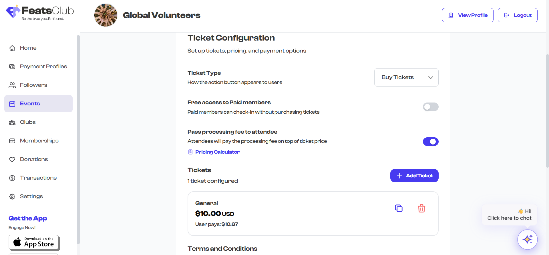 Ticket card in the list