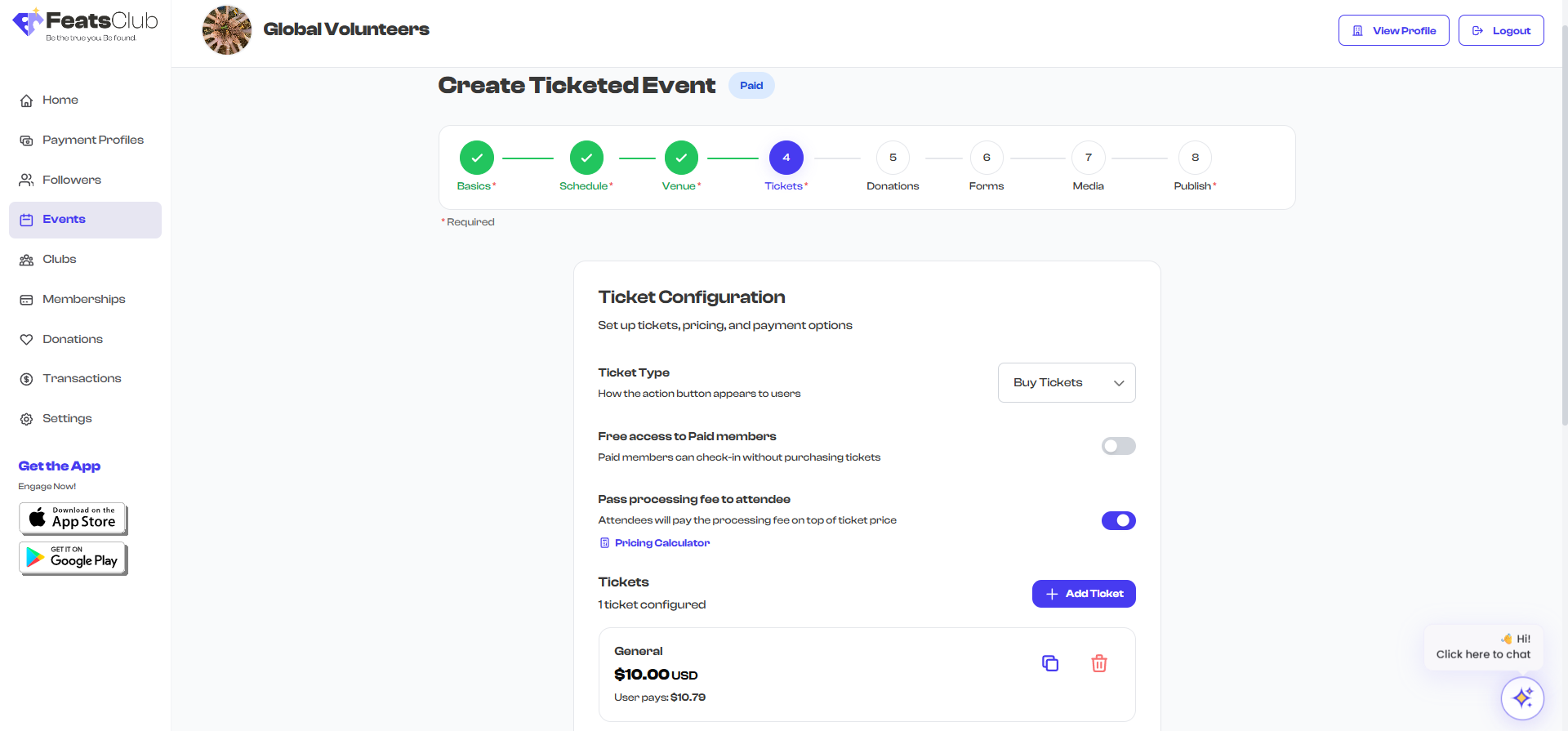 Ticket Configuration overview